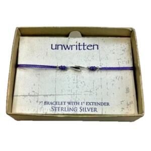 Unwritten Purple Slide Bracelet w/ Sterling Silver Lightning Bolt Charm, NWT!